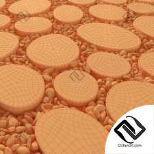Tile square oval pebble n1