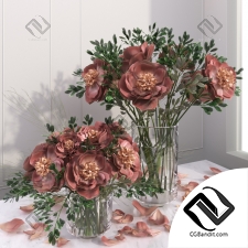 Букет Bouquet Red Pink Peony Flower Vase