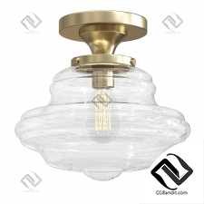 Потолочный светильник with three recessed mounting lamps made of natural brass