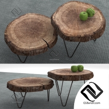Столы из срезов дерева Wood cut tables