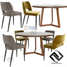 Стол и стул Table and chair Poliform 12