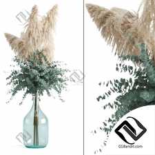 Букет Bouquet Cortaderia and eucalyptus in a bottle