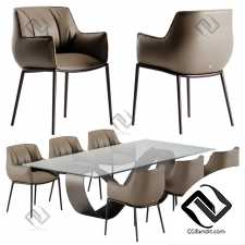 Стол и стул Table and chair Cattelan Italia Butterfly Rhonda