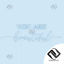 You are beautiful neon text