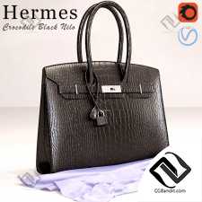 Сумка Hermes Black Crocodile Bag