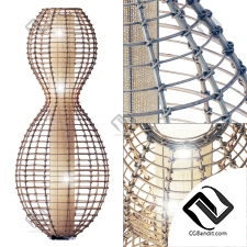 Floor lamp cage rotang n1 / Торшер клетчатый из ротанга