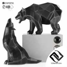 Скульптуры wolaf and bear