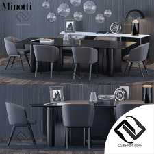 Стол и стул Table and chair Minotti 27