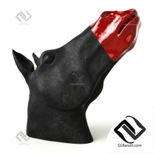 Скульптуры Sculptures Horse head red