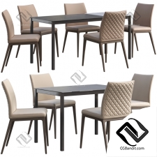 Стол и стул Table and chair Dining Connubia Snap, Romatti Soprano