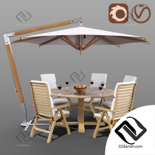 Стол и стул Table and chair Brafab with Garden Way umbrella