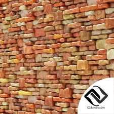Brick stone wall smooth many part