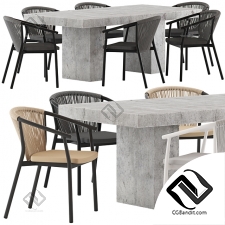 Стол и стул Table and chair Coco Republic Abbott Dining and Marco
