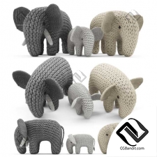 Игрушки Knitted Elephants