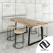 Стол и стул Table and chair Concrete & wood