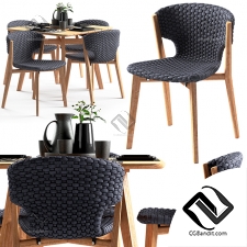 Стол и стул Table and chair Ethimo Knit dining,square
