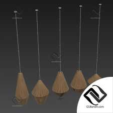 Lamp wood rattan wicker Cone n4 / Светильник плетеный из ротанга конус №4