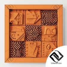 Panel decorative cube  square n1