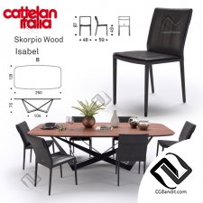 Стол и стул Table and chair Scorpio Wood, Isabel Cattelan Italia