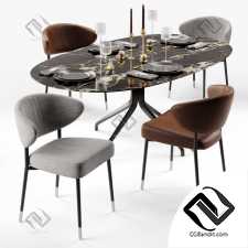 Стол и стул Table and chair Minotti Mills and Claydon