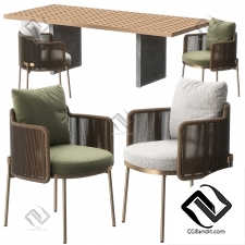 Стол и стул Table and chair Tape, Quadrado by Minotti