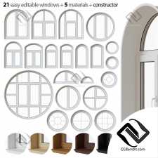 Окна Set of round and arched windows