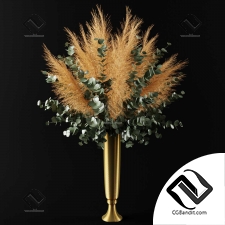 Букеты from pampas grass and eucalyptus branches