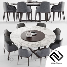 Стол и стул Table and chair Poliform Grace,Concorde Round