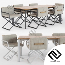 Стол и стул Table and chair Outdoor director Domino by Talenti