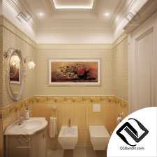 Bathrooms in classic style 3d scene интерьер