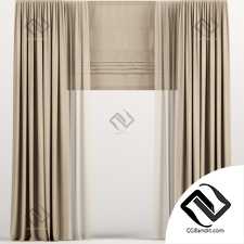 шторы с римской и тюлем curtains with roman and tulle