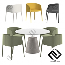 Стол и стул Table and chair MDF Italia Achille And Rock