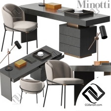 Стол и стул Table and chair Minotti Carson desk
