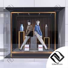 Showcase with mannequin