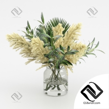 Букет Bouquet of pampas, olives, and palm leaves