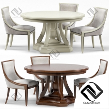 Стол и стул Table and chair Stockton Ivory Lacquered Maxime French Dining