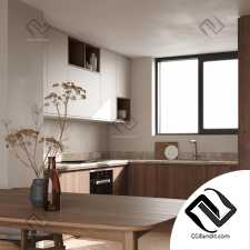 Modern Wooden Kitchen scene / Современная кухня сцена