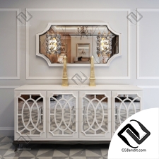 Тумбы, комоды Sideboards, chests of drawers High End Italian White Fretwork Mirrored