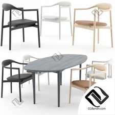 Стол и стул Table and chair Jari and Ellipse by BRDR Kruger