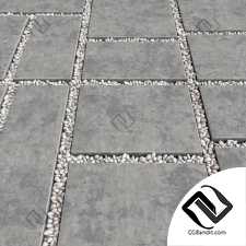 Paving tile pebble low oval n5
