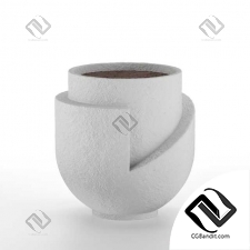 Вазы White Concrete Pot Vase