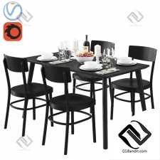 Стол и стул Table and chair IKEA LISABO AND IDOLF