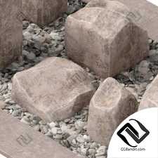 Square stone block pebble fundament n1