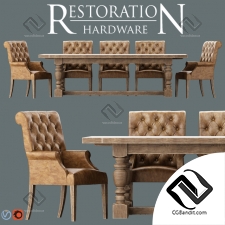 Стол и стул Table and chair Restoration Hardware 02
