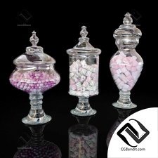 Glass jars with sweets