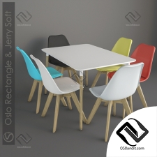 Стол и стул Table and chair Oslo Rectangle Jerry Soft