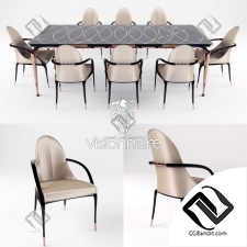 Стол и стул Table and chair Visionnaire Thule and Jera