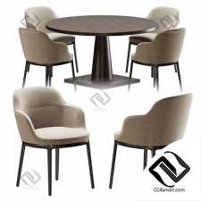 Стол и стул Table and chair B&B Maxalto Caratos,Maxalto Convivio