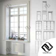 Окна Set of classic windows with decor