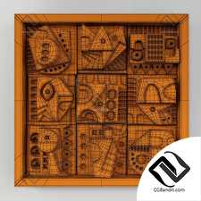 Panel decorative cube Hieroglyphs n4